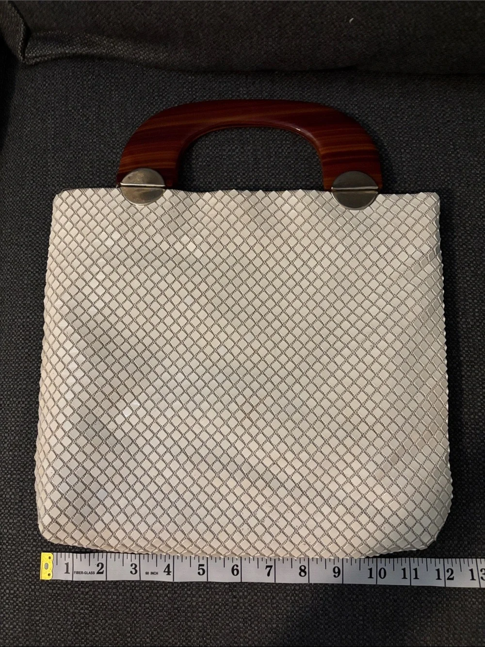 Vintage white mesh bag